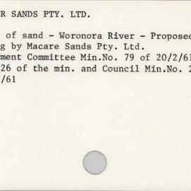 Macare River Sands Pty. Ltd.