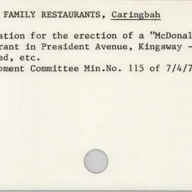 Mcdonald'S Family Restaurants, Caringbah