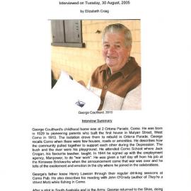 George Coulthard Interview Log Sheet