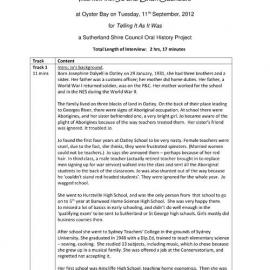 Jo and Brian Saunders Interview Log Sheet
