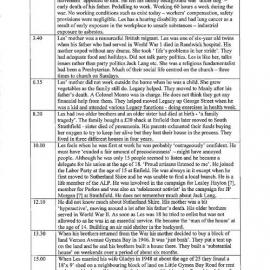 Les Johnson Interview Log Sheet