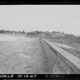 Cronulla Beach North looking south along the retaining wall, January, 1947 - March, 1949
