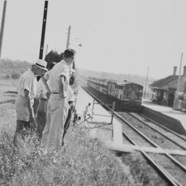 Deputation for construction of a footbridge on site at Heathcote Railway Station, 1959