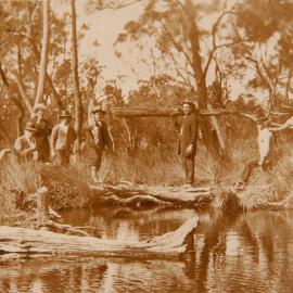 Kurnell Progress Association members at work to build a track to Cronulla, ca. 1924