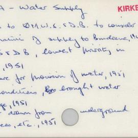 Bundeena - Water Supply