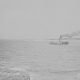 Steamboat at the entrance to Port Hacking near Cronulla, ca. 1910s-1920s