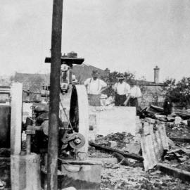 Brinsley's Joinery Works after the fire in 1929