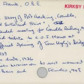 Cridland, Frank, O. B. E.