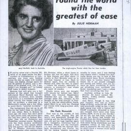 [Article] She flew round the world with the greatest of ease by Julie Norman