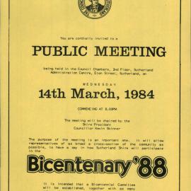 Public Meeting for Bicentenary 1988 