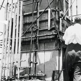 Cape Baily lighthouse under construction, 1950