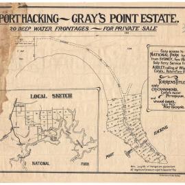 Port Hacking, Gray's Point Estate : 20 deep water frontages : for private sale 