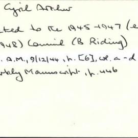 Hagger, Cyril Arthur