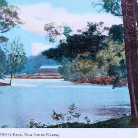 Distant view of clubhouse over water, Royal National Park