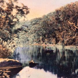 Boat on fresh water river in the Royal National Park