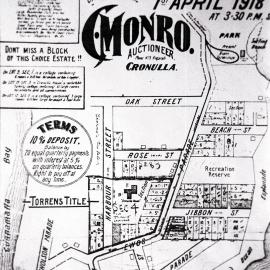 Cronulla land sale map, 1910