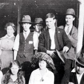 Group of people at the Smith family house, Menai Road, Menai, ca. 1920