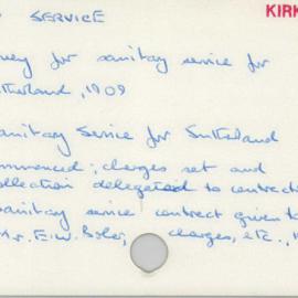 Sanitary Service 1901 - 1945