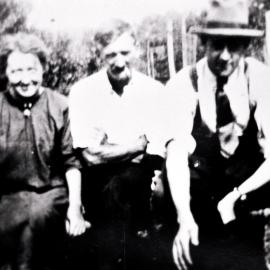 Mr and Mrs Yeo with unidentified man, Menai