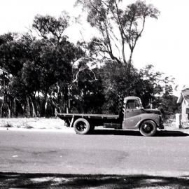 Austin truck owned by the Midgleys, parked on Yates Road, Bangor, 1979 