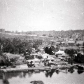 View across Scylla Bay to the Como Pleasure Grounds, ca. 1910-1930 