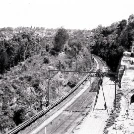 Electrification of the Sutherland to Waterfall line, near Como, 1979 