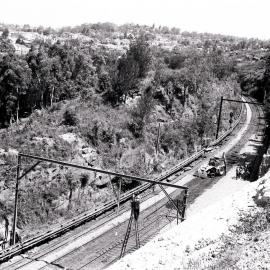 Electrification of the Sutherland to Waterfall line, near Como, 1979 