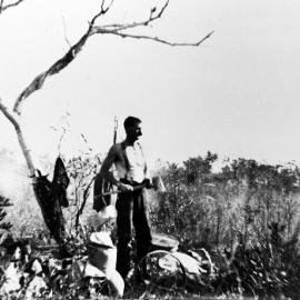 Les Stenhouse with his brother collecting grass tree gum, Jensen's gully, Woronora, 31 July 1929 