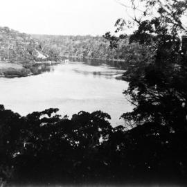 Upper reaches of the Woronora River, crossing in foreground, 29 August 1929 