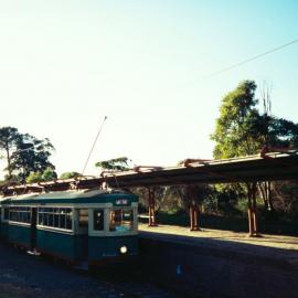 Tram waiting at Royal National Park tram platform