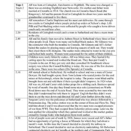 Alf Bridges Interview Log Sheet