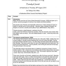 Betty Tierney Interview Log Sheet