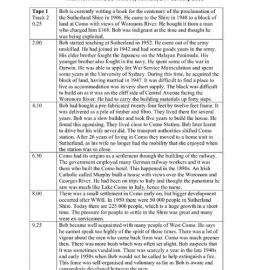 Bob Walshe Interview Log Sheet