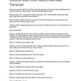 Dorothy Nixon Interview Transcript