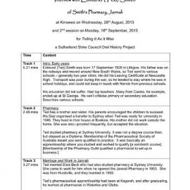 Edmund Smith Interview Log Sheet