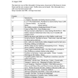 Fairy Alexander Interview Log Sheet