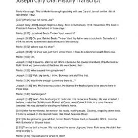Joseph Cary Interview Transcript