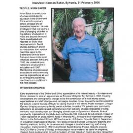 Norm Baker Interview Profile