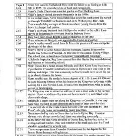 Norm Baker Interview Log Sheet