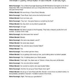 William Mondel Interview Transcript