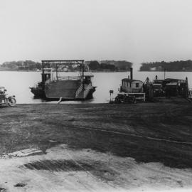 Steam punts docked at landing wharf, Tom Ugly's Point, ca. 1922