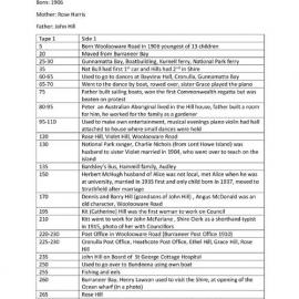 Alice McHugh Interview Log Sheet