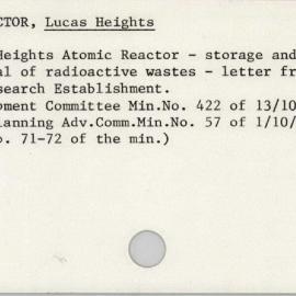 Atomic Reactor, Lucas Heights 1972 - 1975