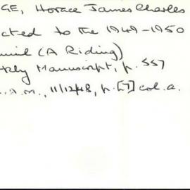 Cartledge, Horace James Charles