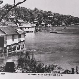 Burraneer Bay with a view of houses on the water, ca. 1930s