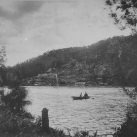Woronora River, view of Cook's boatshed and Woronora Park, ca. 1911