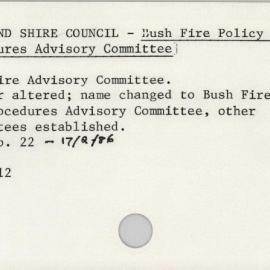 Sutherland Shire Council - Bush Fire Policy And Procedures Advisory Committee
