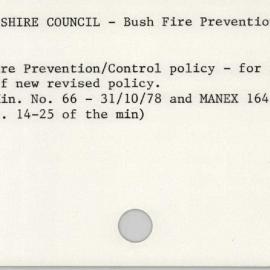 Sutherland Shire Council - Bush Fire Prevention/Control Code