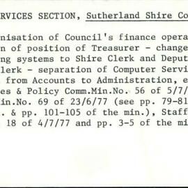Computer Services Section, Sutherland Shire Council
