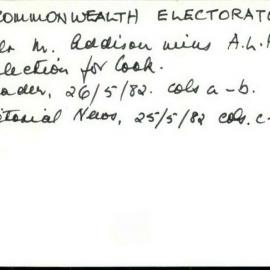Cook Commonwealth Electorate